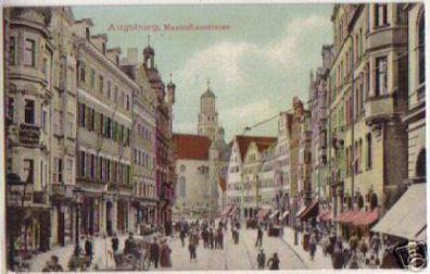13548 Ak Augsburg Maximilianstrasse um 1920