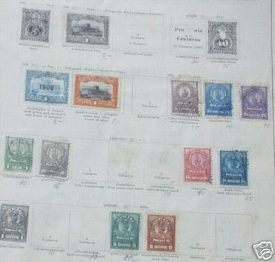 12 seltene Briefmarken Paraguay um 1900