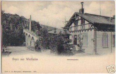 13625 Ak Gruß aus Wiesbaden Nerobergbahn um 1900