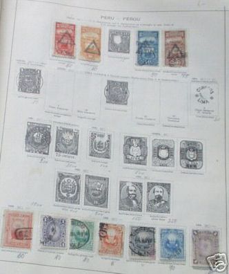 11 seltene Briefmarken Peru vor 1900