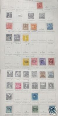 19 seltene Briefmarken Salvador vor 1900