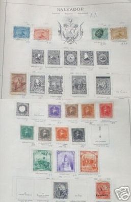 18 seltene Briefmarken Salvador vor 1900