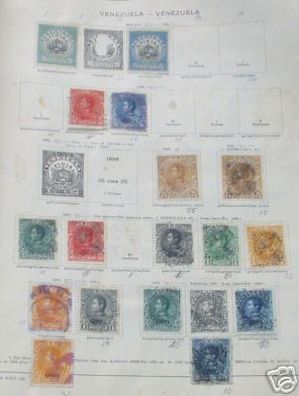 17 seltene Briefmarken Venezuela um 1900
