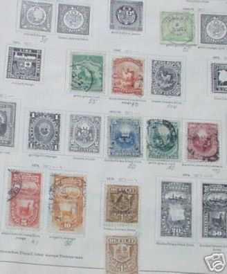 10 seltene Briefmarken Peru vor 1900