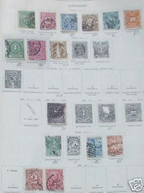 15 seltene Briefmarken Uruguay vor 1900