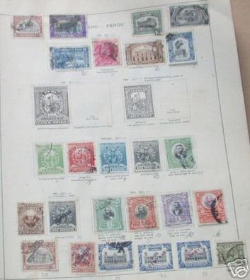 25 seltene Briefmarken Peru um 1900