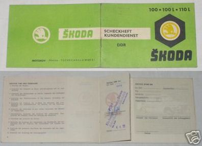 DDR Kundendienst Scheckheft für PKW Skoda 1972