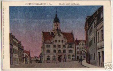 13819 Ak Geringswalde Markt mit Rathaus um 1910