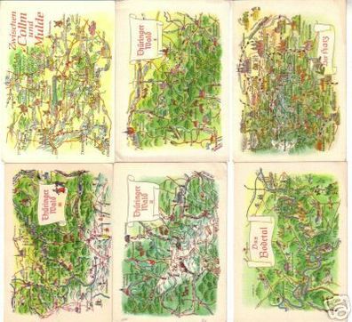 12921/6 DDR Ak mit gemalten Landkarten um 1970