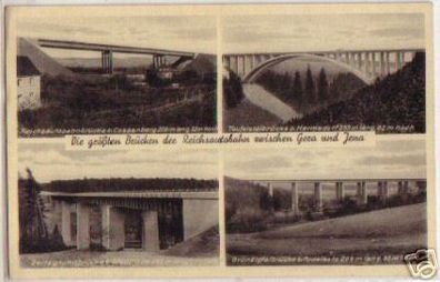 13815 Ak Autobahnbrücken zwischen Gera und Jena 1939