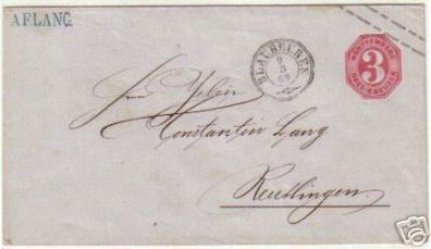 alter GS Brief Württemberg Stempel Blaubeuren 1869
