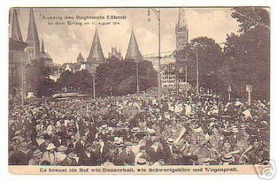 13478 Ak Auszug des Regiments Lübeck in den Krieg 1914