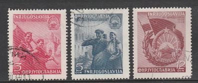 Jugo 1949 572-74 (Gründung der VR Makedonien) o gestempelt