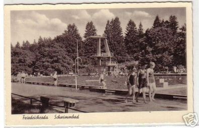 09396 Ak Friedrichroda Schwimmbad mit Turm 1949