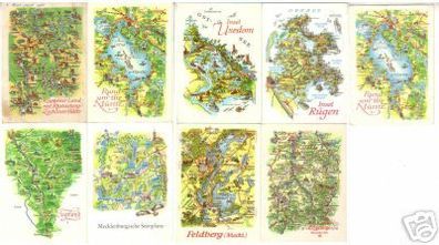12919/9 DDR Ak mit gemalten Landkarten um 1970