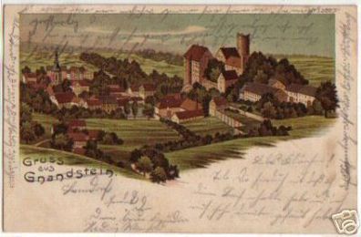 13682 Ak Lithographie Gruß aus Gnandstein 1902