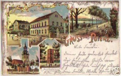 13687 Ak Lithographie Gruß aus Polenz 1903