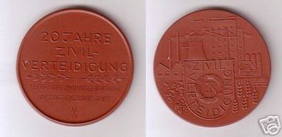 DDR Medaille Porzellan 20 J. Zivilverteidigung Dresden