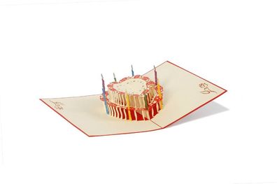3D Klappkarte Geburtstagstorte Glückwunschkarte Grußkarte Torte Groß