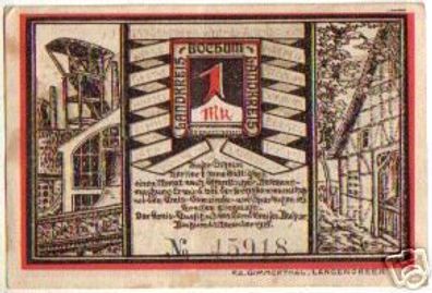 1 Mark Banknote Notgeld Landkreis Bochum 1921