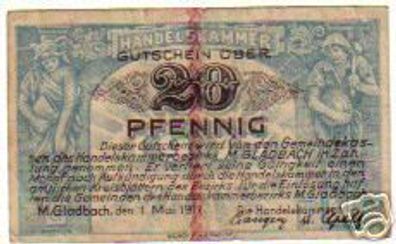 Banknote Notgeld Handelskammerbezirk M.Gladbach 1817