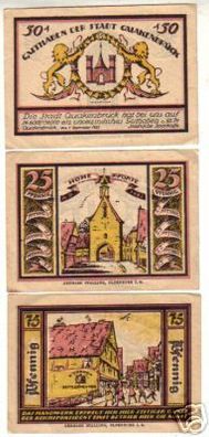 3 Banknoten Notgeld der Stadt Quackenbrück 1921
