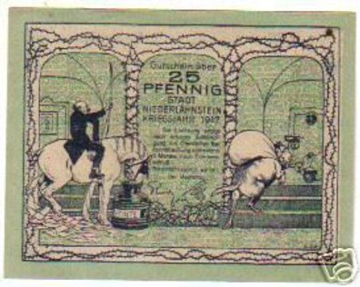 25 Pf. Banknote Notgeld der Stadt Niederlahnstein 1917