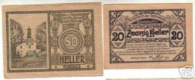 2 Banknoten Notgeld Gemeinde Kirchdorf am Inn 1920
