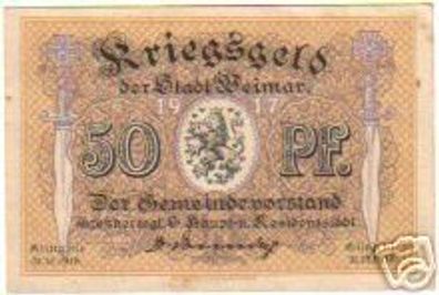 50 Pfennig Banknote Kriegsgeld der Stadt Weimar 1918