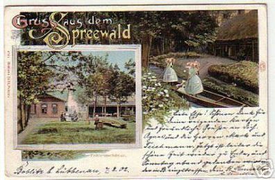13123 Ak Gruß aus dem Spreewald Pohlenzschänke 1902