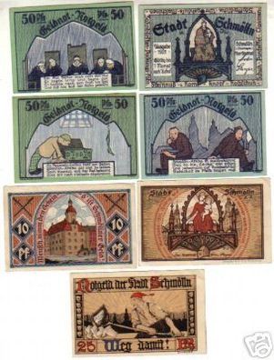7 Banknoten Notgeld der Stadt Schmölln 1921