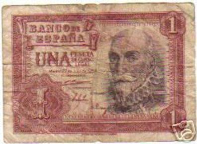 alte Banknote 1 Peseta Spanien 1953