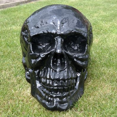 Großer Totenkopf XXL Totenschädel Schädel Dekofigur Schwarz Gothic Skull