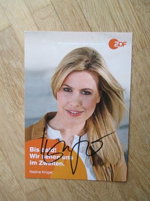 ZDF Fernsehmoderatorin Nadine Krüger - handsigniertes Autogramm!!!