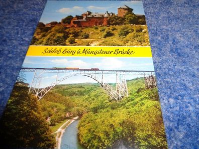 5605 Postkarte, Ansichtskarte- Schloß Burg und Müngstener Brücke