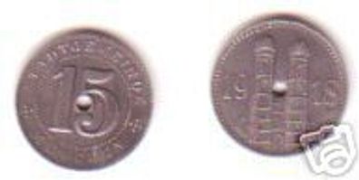 Münze Notgeld 15 Pfennig Stadtgemeinde München 1918
