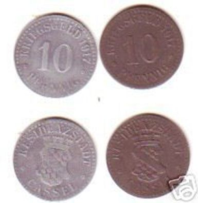 2 Münzen Notgeld 10 Pfennig Stadt Cassel 1917