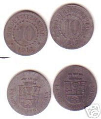 2 Münzen Notgeld 10 Pfennig Stadt Posen 1917