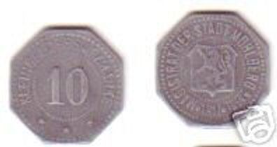 Münze Notgeld 10 Pfennig Stadt Mühlberg Elbe 1917
