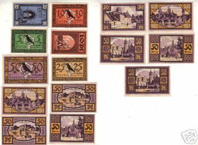 15 Banknoten Notgeld Stadt Merseburg 1921