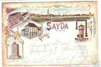 14074 Ak Lithographie Gruss aus Sayda 1898