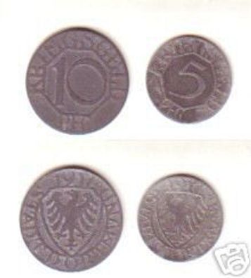 5 & 10 Pfennig Notgeld Münze Stadt Dortmund 1917