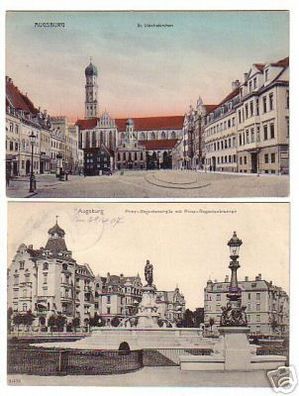 01014/ 2 Ak Augsburg Prinz-Regentstr. usw. um 1910