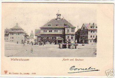 14852 Ak Waltershausen Markt und Rathaus um 1900