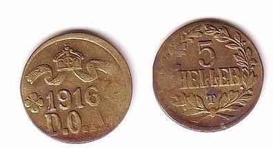 5 Heller Münze Deutsch Ostafrika 1916 T Messing