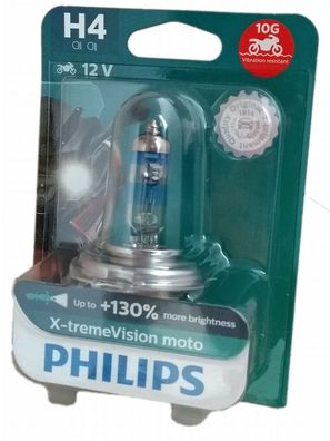 H4 Philips X-treme Vision MOTO + 130% vibrationsbeständig 10G 12342XV + BW