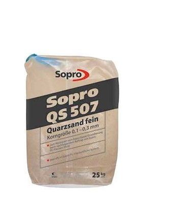 Sopro Quarzsand fein QS 507 Quarz Sand Filtersand 0,10-0,30mm 25 KG
