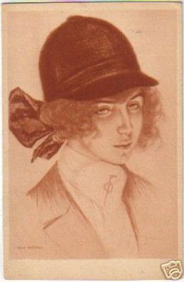 15418 Künstler Ak Max Brüning Frauenporträt um 1920