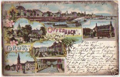 06755 Ak Lithographie Gruss aus Offenbach am Main 1900