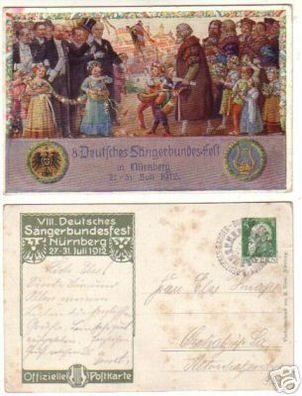 09821 Ak 8. Deutsches Sängerbundfest in Nürnberg 1912